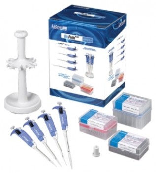 JUEGO 4 MICROPIPETAS, PUNTAS Y SOPORTE. LABNET