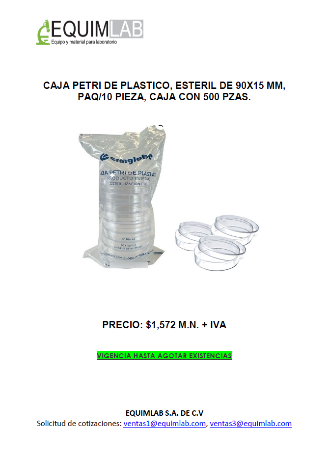 caja petri 90 x 15 crm.